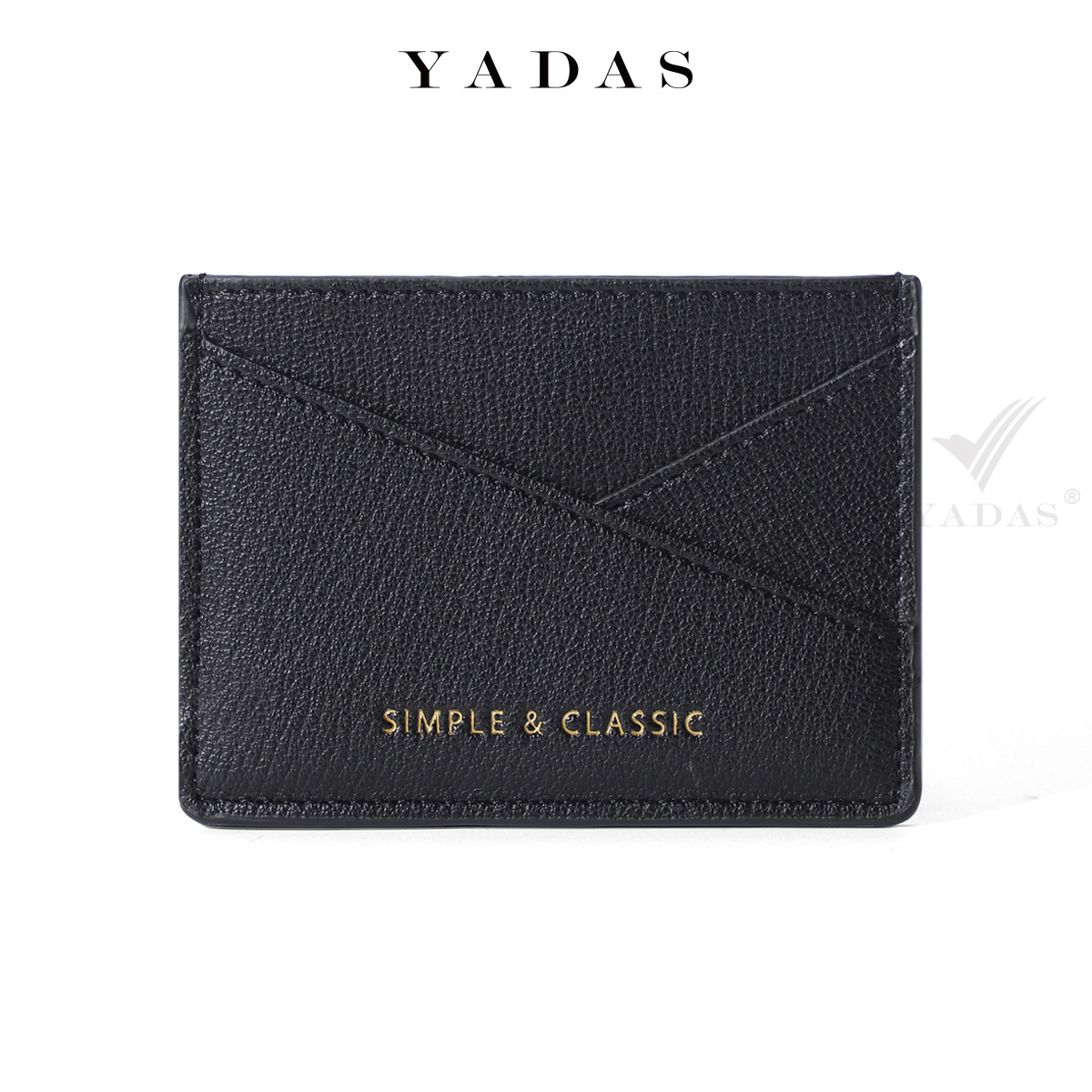 YADAS nuevo paquete de tarjetas con cremallera diseño de posición de tarjeta oblicua simple y elegante paquete de tarjetas de fábrica de PU para damas