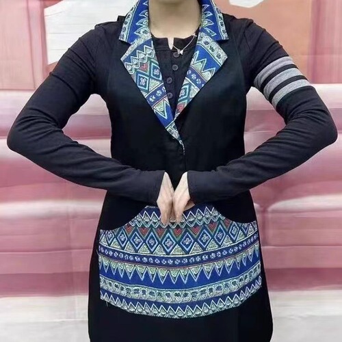 Retro double-sided vest, ethnic style, home kitchen, restaurant, high-value worksuit, waterproof and oil-proof hotel apron