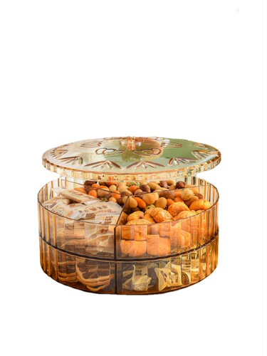 Fruit Plate New Year's Fruit Plate Divided Dustproof Storage Box Multi-layer Elk Fruit Plate Snacks and Dried Fruits with Cover