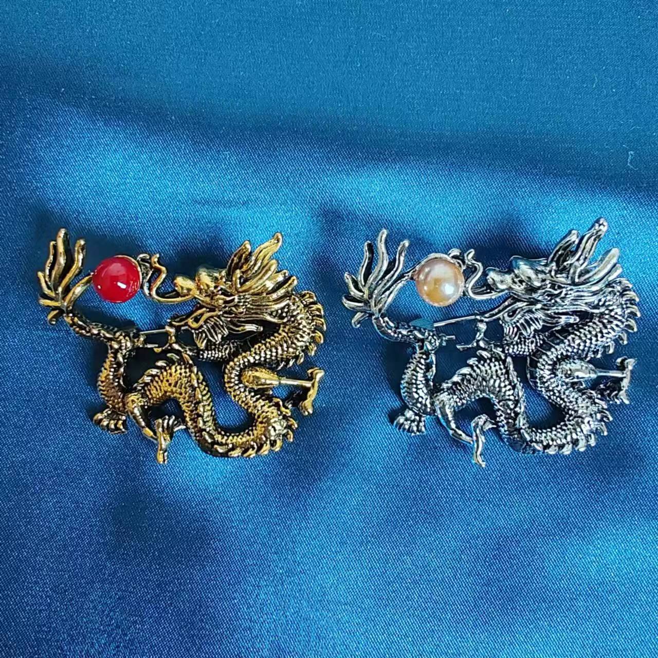 Chinoiserie Cool Style Dragon Alloy Plating Unisex Brooches display picture 6