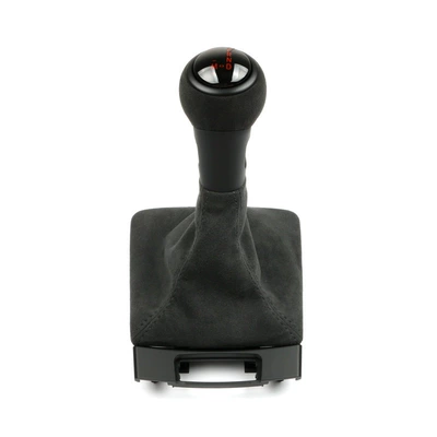 Cab and accessories shift knob, 718 Cayman, 911 - suede-leather-cover-suede-leather-gear-shift-knob-red
