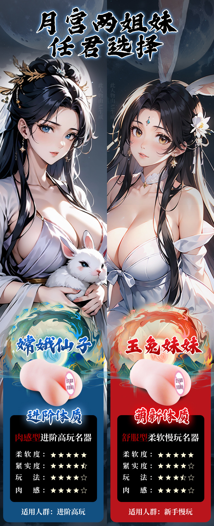 Jiuai Moon Palace Love Half-Body Masturbator, TPE, Manual, Flesh Tone — detail image 24