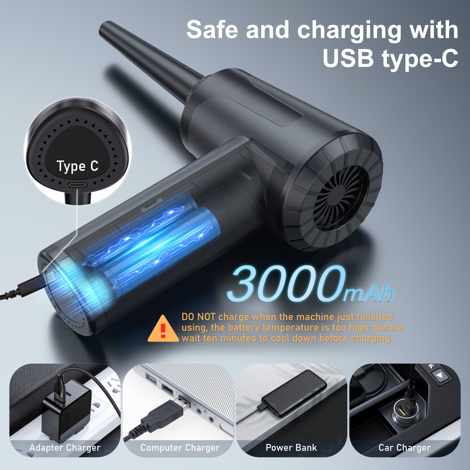 Transfronterizo nuevo eléctrico inalámbrico soplador de polvo portátil multifunción portátil succión y soplado integrado soplador de polvo ventas directas de fábrica