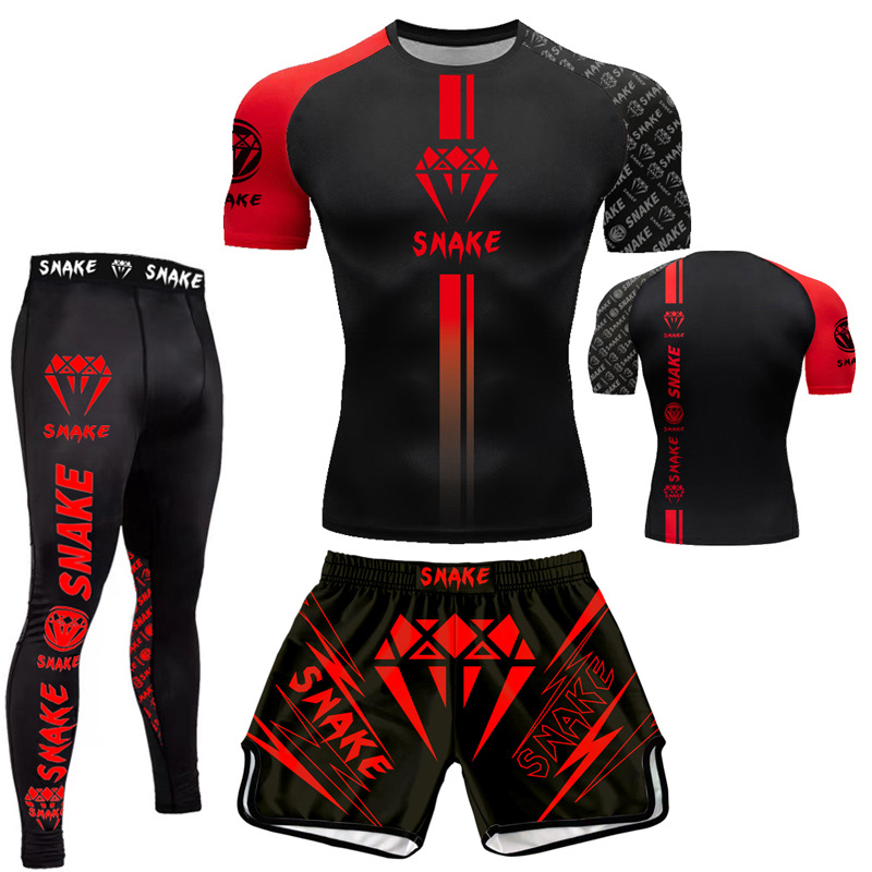 Boxing Training Clothing Fighting MMA Comprehensive Fighting UFC Running Quick-drying Clothing Venom Three-piece Set