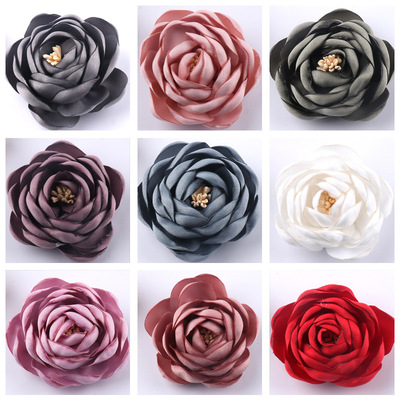 5pcs DIY Korean rose headdress baked edge roses dress clothing accessories corsage shoe flowers bag groom flowers DIY jewelry accessories