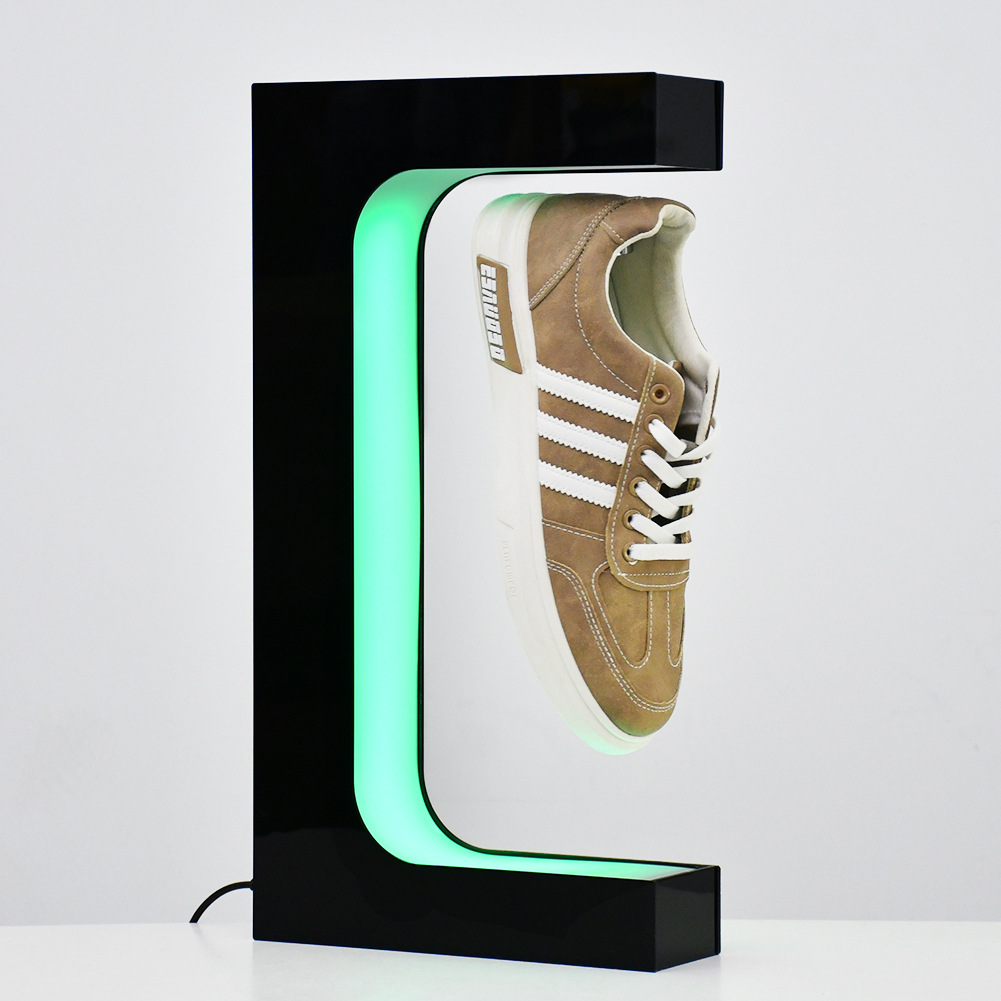 Soporte de Exhibición Giratorio con Levitación Magnética para Zapatos, de Acrílico, con Luz LED, para Comercio