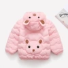 Fuchsia down jacket, with little bears