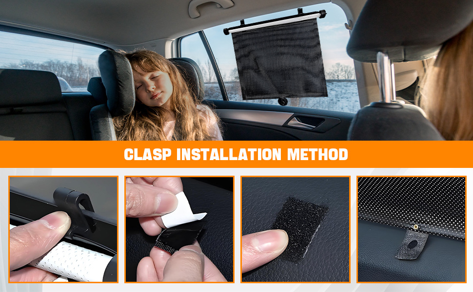 Amazon Cross-Border Best-Selling Factory-Selling Retractable Car Window Sunshade Roll-Up Style Suction Cup Sunshade Car Sunshade