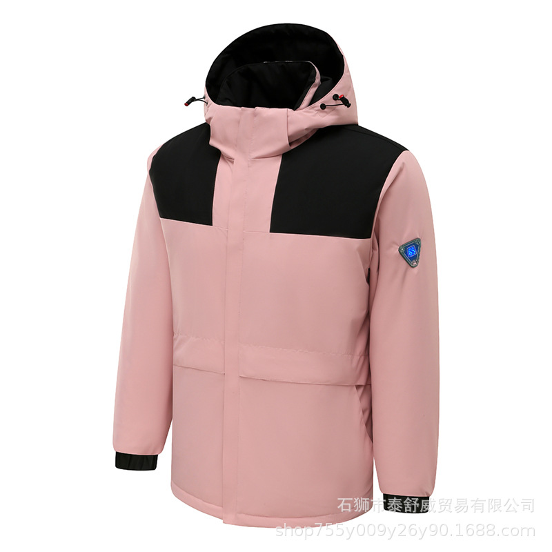 Chaqueta de calefacción inteligente de invierno Chaqueta de algodón de calefacción eléctrica de cuatro zonas de tres controles Chaqueta de chaqueta de calefacción eléctrica a prueba de viento