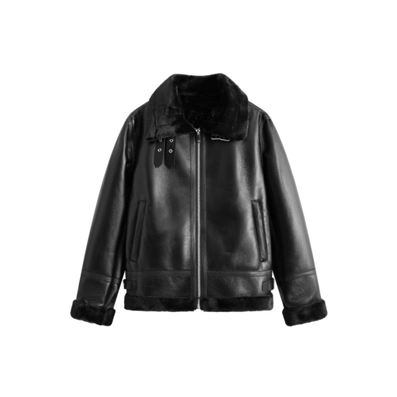 Brown Retro Imitation Lamb Fur Jacket 2025 New Style Fur Integrated Motorcycle Jacket for Women Winter