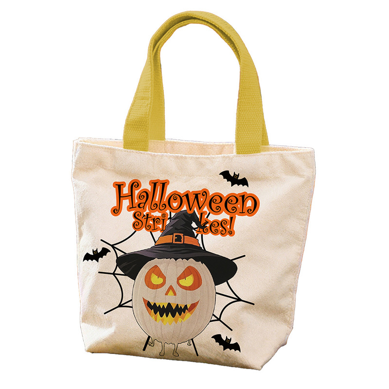 国境を越えた新しいハロウィーンのキャンバスショッピングバッグクリスマスイブ環境に優しいバッグホリデークリエイティブポータブルギフトバッグのカスタマイズ|undefined