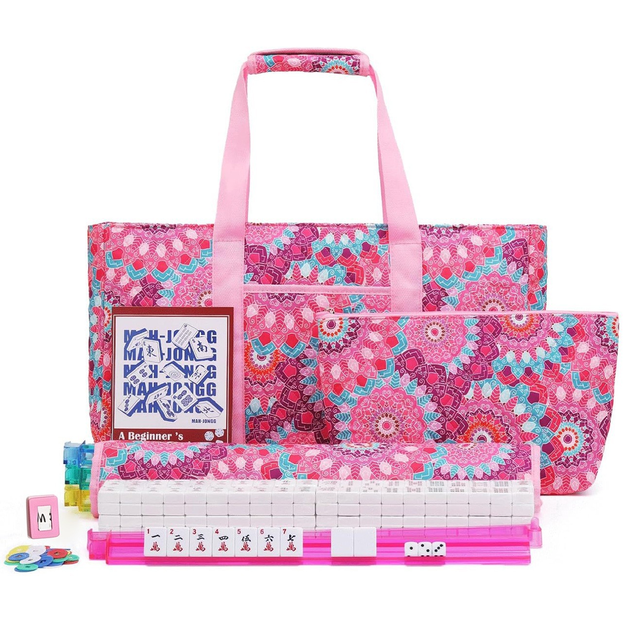 Amazon's best-selling American-style mahjong pusher set, large-capacity mahjong storage bag, three-piece pusher mahjong bag