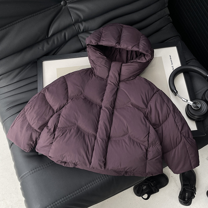 2025 Winter New Arrival: Stylish, Casual, Loose-fitting, Solid Color, Simple Hooded, Warm, Thick, Padded Jacket for Boys and Girls