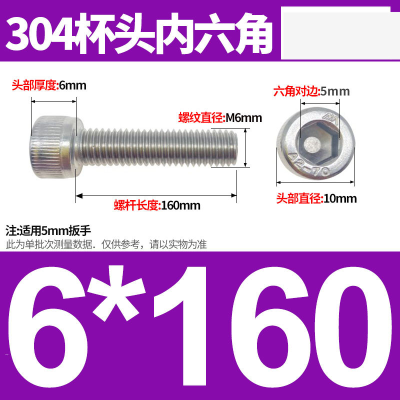 304ステンレス鋼六角穴付きネジカップヘッドDIN912円筒頭精密M1.4M1.6M2M2.5M3M4M5