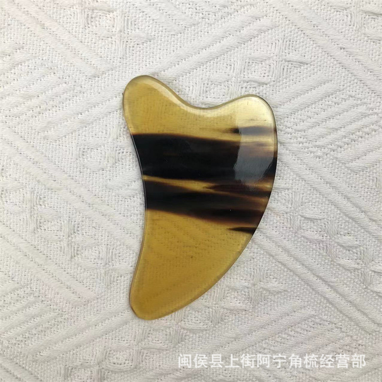 Horn Gua Sha Scraping Board Set Dolphin Heart Triangle Shapes Facial Massage Tool 9.5x5.5cm preparation