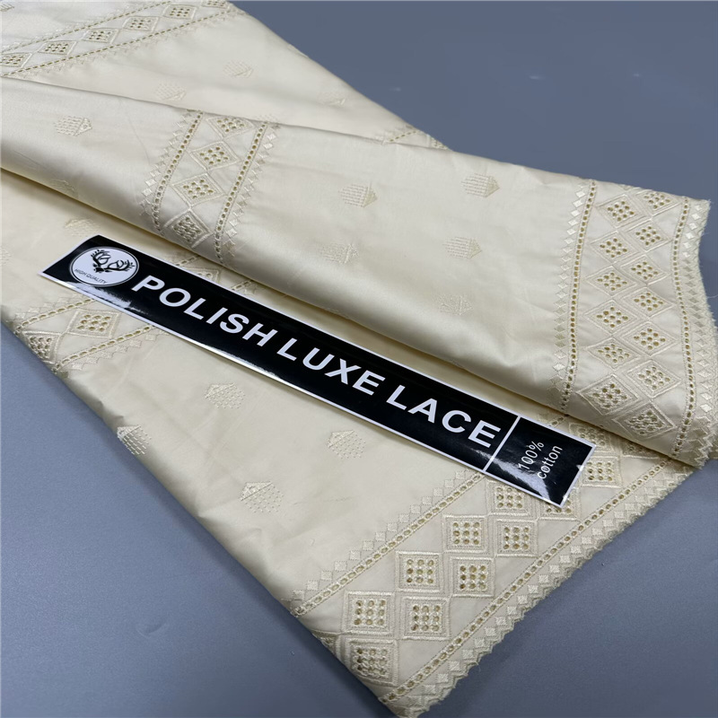 Pure Cotton Swiss Embroidered Floral Fabric Women's Headscarf Lace Fabric 5 Yards Wholesale Swiss Voile Lace
