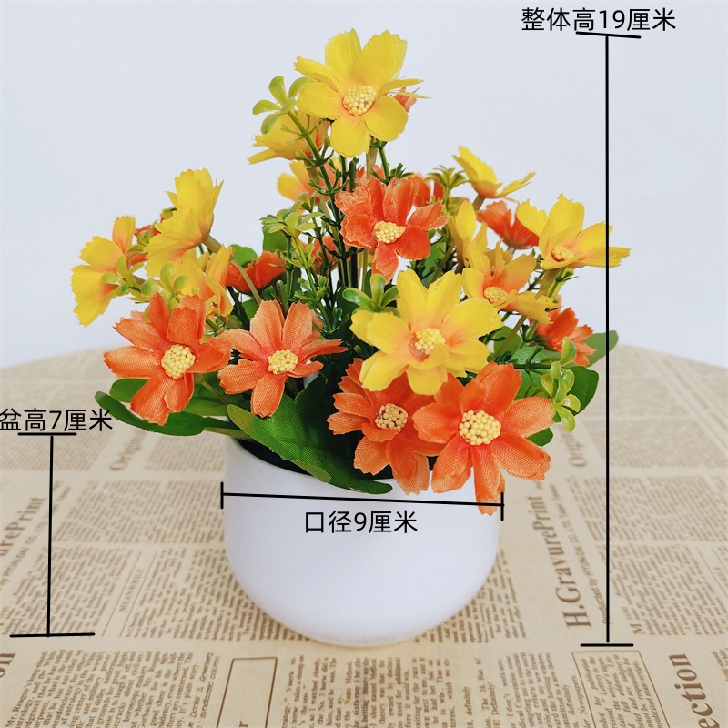 Pequeña imitación de flores falsas decoraciones de sala de estar decoración de mesa de té flores de plástico mano flores falsas plantas decoraciones