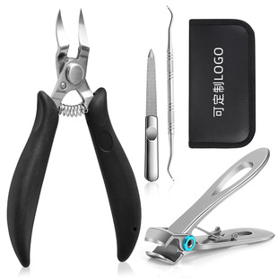 Stainless steel large mouth nail clippers chick nose pliers set pointed nail picker tool nail groove pliers special manicure knife wholesale