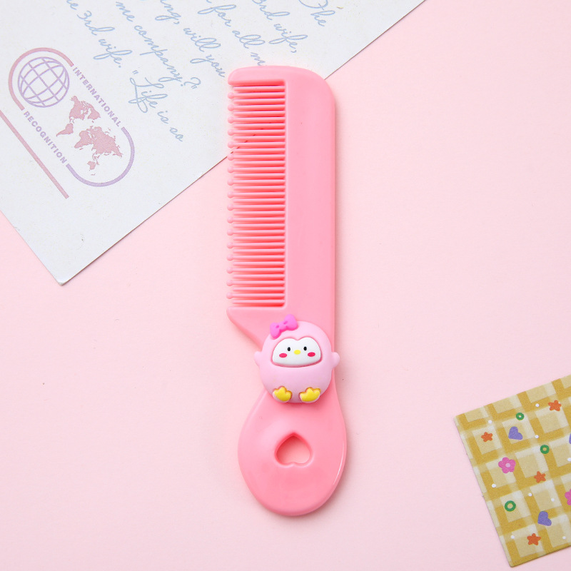 Nuevos niños pequeño peine de dibujos animados mini portátil Bangs pelo roto cabeza redonda peine de dientes peine de pelo de niña