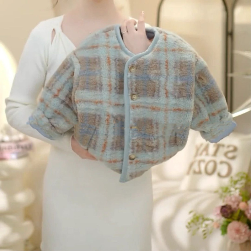 女童秋冬款棉衣三件套2025新款女宝宝棉服外套加厚针织毛衣加耐用|undefined