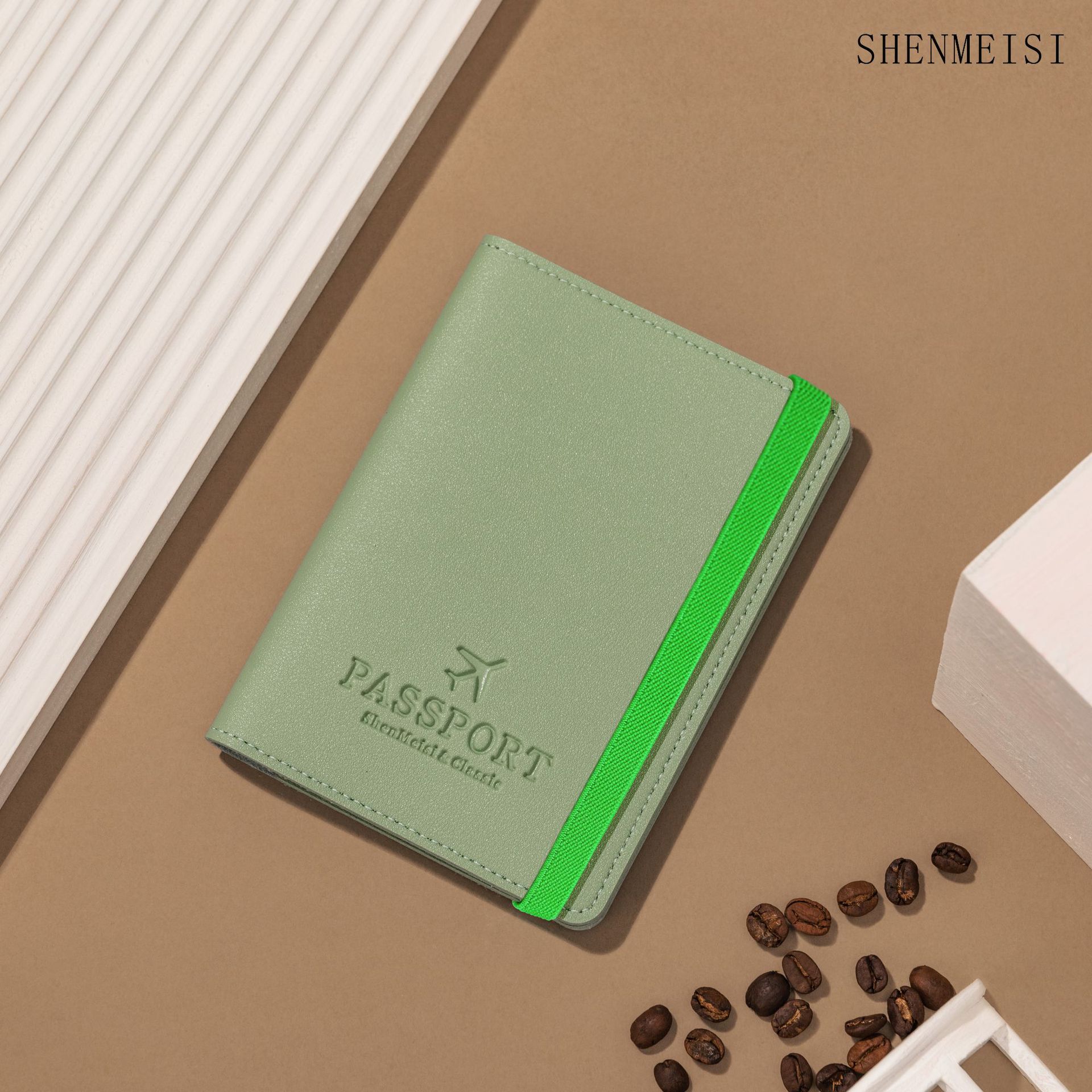 Pasaporte clip verde claro