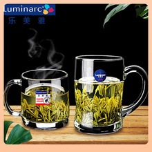 ✅乐美雅玻璃杯家用水杯耐热泡茶杯钢化微波牛奶杯带把早餐喝水杯