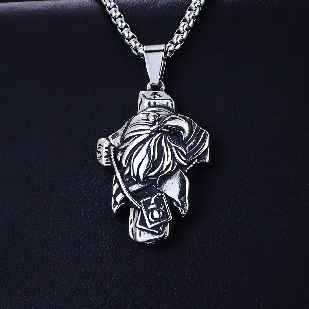 Punk Retro Titanium Steel Pendant Necklace For Men And Women_voghion.com