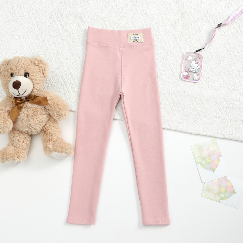 Niña primavera y otoño leggings niños primavera pantalones de algodón abrasivos niñas de cintura alta pantalones de estilo extranjero bebé