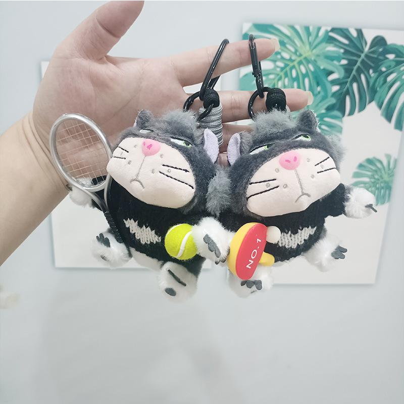 新しいアスリートルシファードールペンダントバドミントン猫ガールバッグペンダント人形ぬいぐるみ卸売|undefined