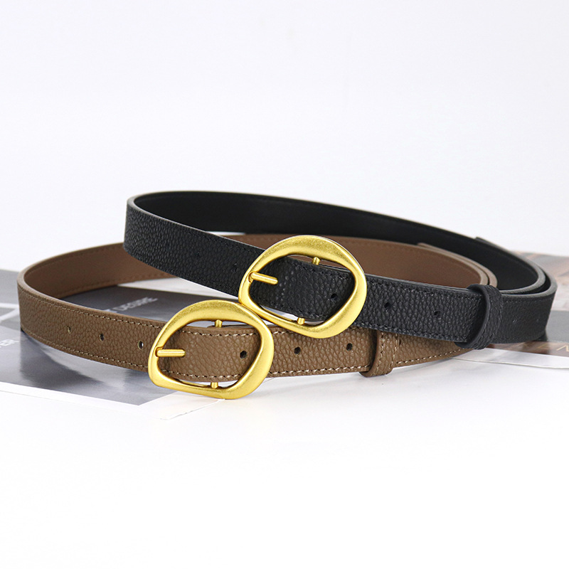 2024 Primavera Novo Europeu e Americano Clássico Geométrico Agulha Botão Feminino Cinto Moda Casual Versátil Cinto Retro Combinado com Jeans_voghion.com