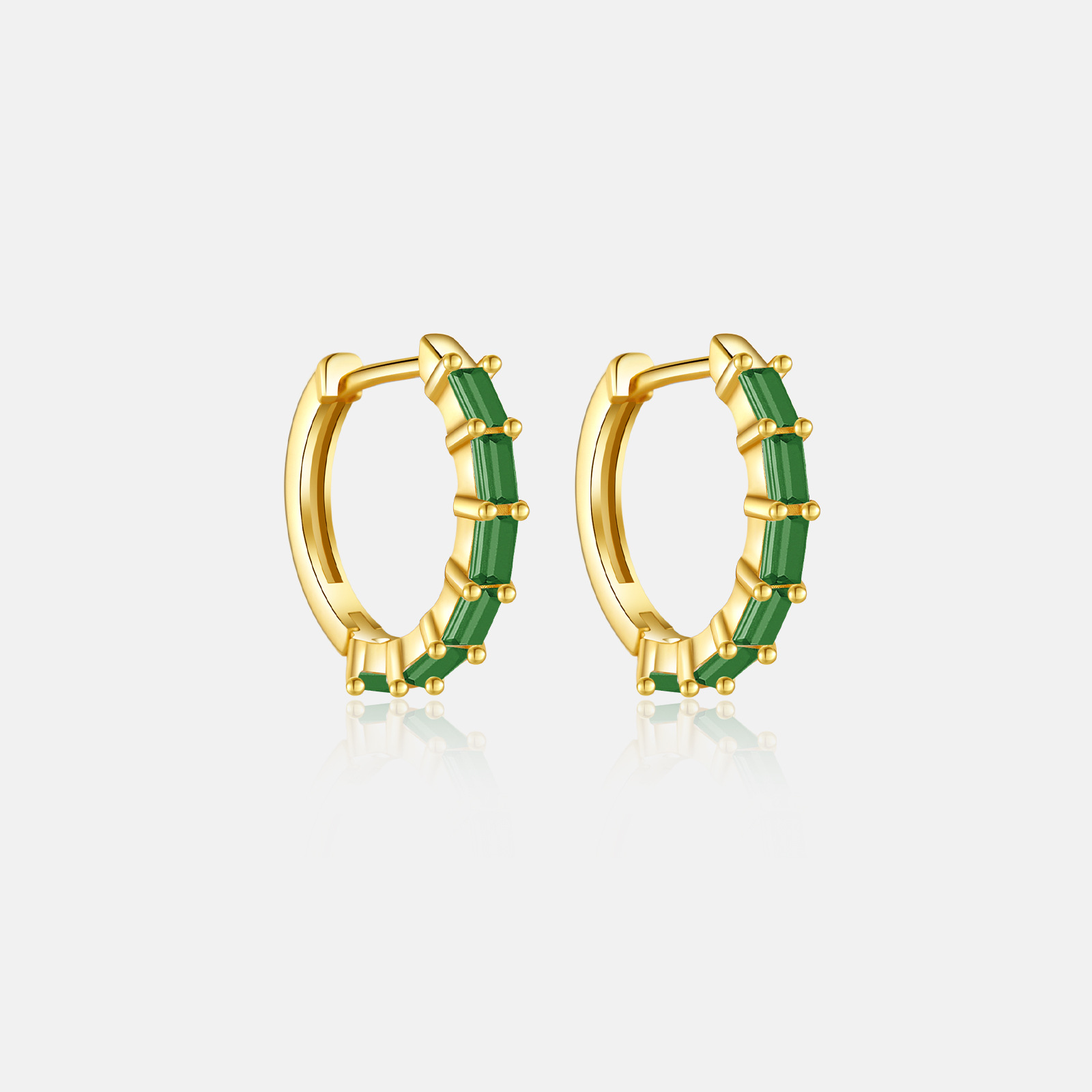 Earrings Classification 1 Pair 18K Gold Plated 925 Sterling Silver Zircon Geometric Earrings