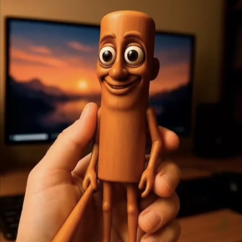 3D Printing Tungtungtung Sahur Italian Brainrot Stick Figure Figurine Parody of Shanhaijing