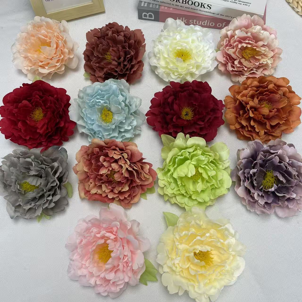 新款仿真花牡丹花朵 礼盒饰品配件插花拍摄道具假花婚礼拱门设计
