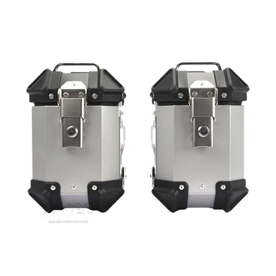 box large capacity motorcycle back | Motorcycle trunk - 18l-side-box-silver