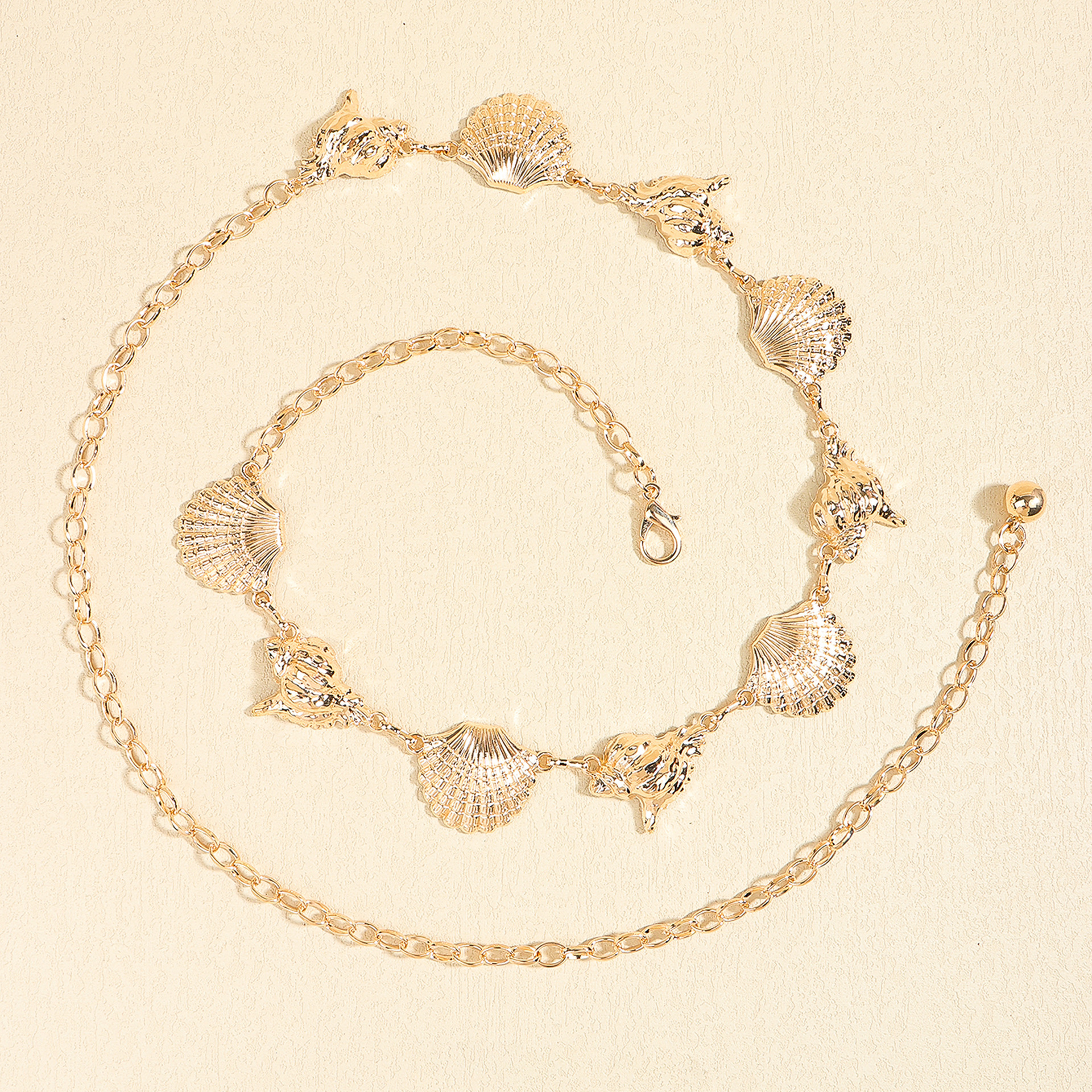 Basic Retro Geometric Starfish Metal Shell Unisex Chain Belts display picture 5