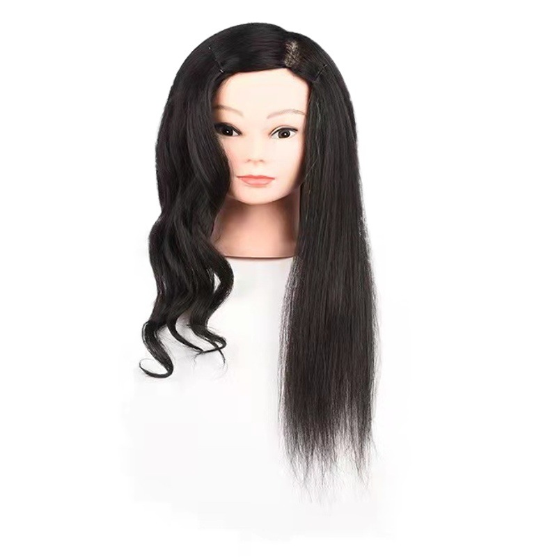 Suministro directo de fábrica cabeza de pelo mezclado molde caliente rollo maniquí cabeza de recorte práctica tijeras finas peluquería muñeca cabeza modelo cabeza