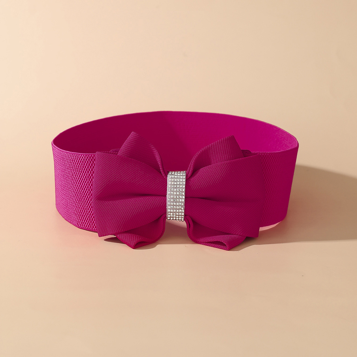 Korsettbälte med rosett och strass, elastiskt midjebälte_voghion.com