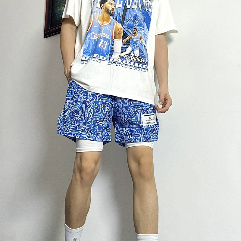 2024 Летние баскетбольные шорты Тренировка прилив Ретро баскетбол Укороченные брюки