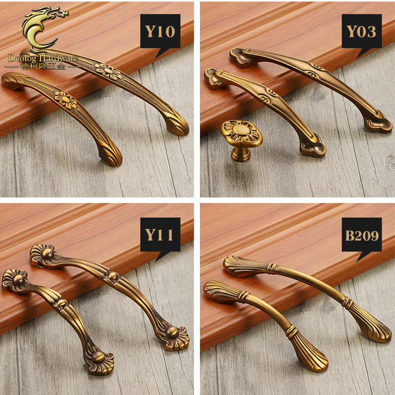 貝嘉特歐式黃古銅鋅合金櫥櫃衣櫃把手  美式仿古抽屜中式單孔拉手