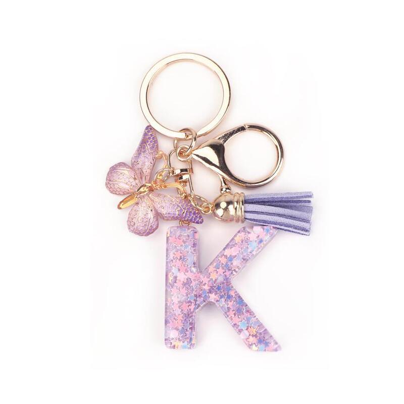 Resin 26 English Letters Keychain Initial Keychain Bag Charm Letter Keychain Gift for Daughter Mom