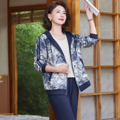 时尚中老年人衣服宽松休闲两件套秋40-60岁女装大码妈妈运动套装