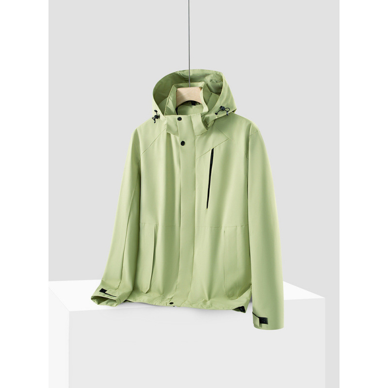 2025 primavera nueva pareja chaqueta casual chaqueta con capucha para hombre sombrero desmontable exterior a prueba de viento y exterior impermeable