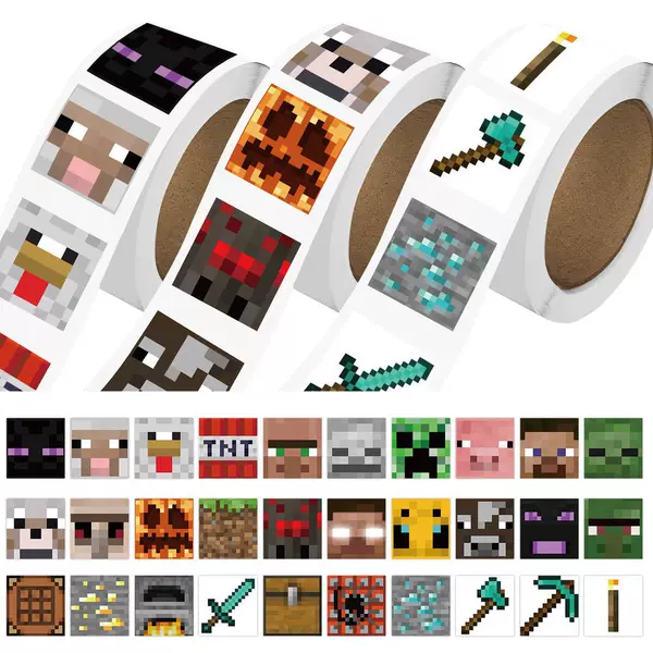 Minecraft Sticker Roll Student Game Peripheral DIY Handbook Tape Desktop Stationery Notebook Decoration Wholesale