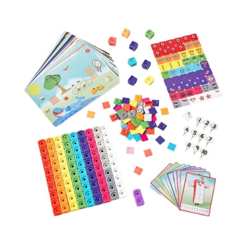 アメリカの数字の積み木number blocks連名hand2mindキューブ子供の幼稚園の教具3|undefined