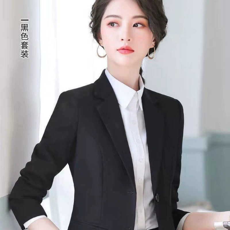 High-end set, long-sleeve, classic suit jacket for work, uniform, trousers