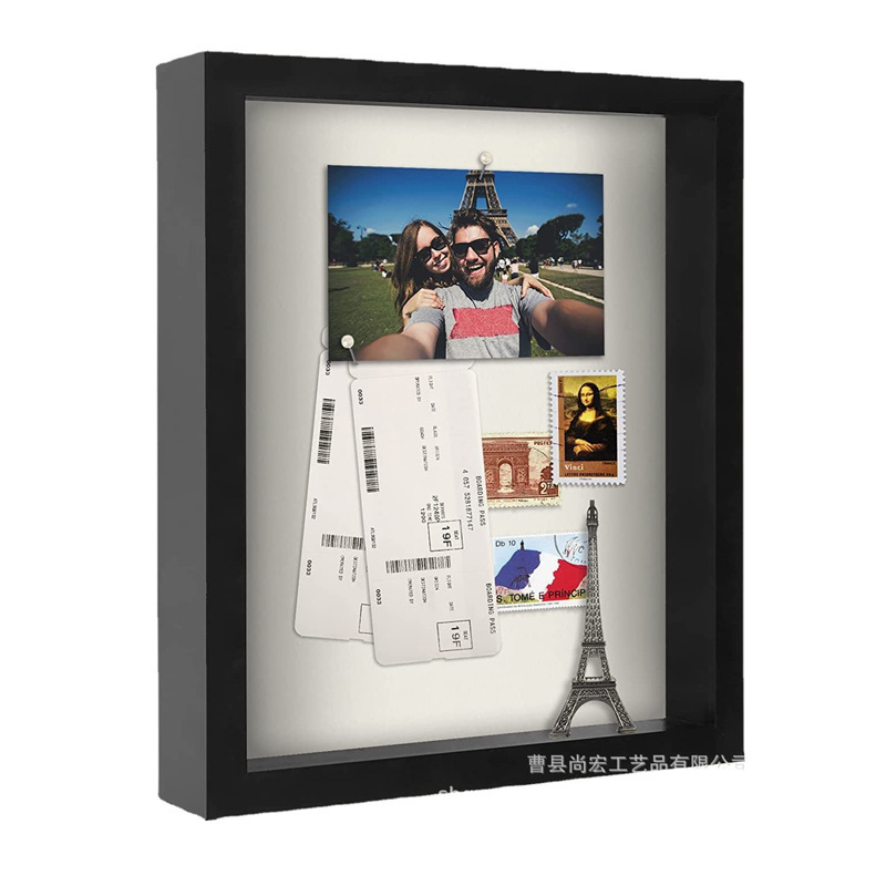 Wooden Shadow Box Wooden Photo Frame Flip Wooden Box Wooden Shadow Box Medal Photo Display Box Insect specimen box