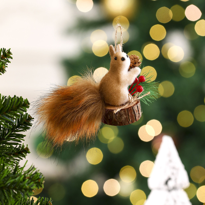 クロスボーダー新製品クリスマスリス装飾クリスマス装飾模擬リスペンダントクリスマスツリークリエイティブ装飾|undefined