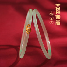 古法银手镯金福瑞吉祥如意手镯古法银手镯送女友古风手工美