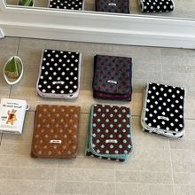 韩国东大门波点针织双面围巾女秋冬保暖含羊毛甜美学生情侣围脖新