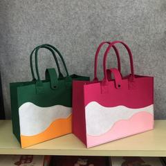 ネット赤色合わせフェルトバッグ大容量トートバッグ通勤通勤収納旅行鞄買い物手提げ袋
